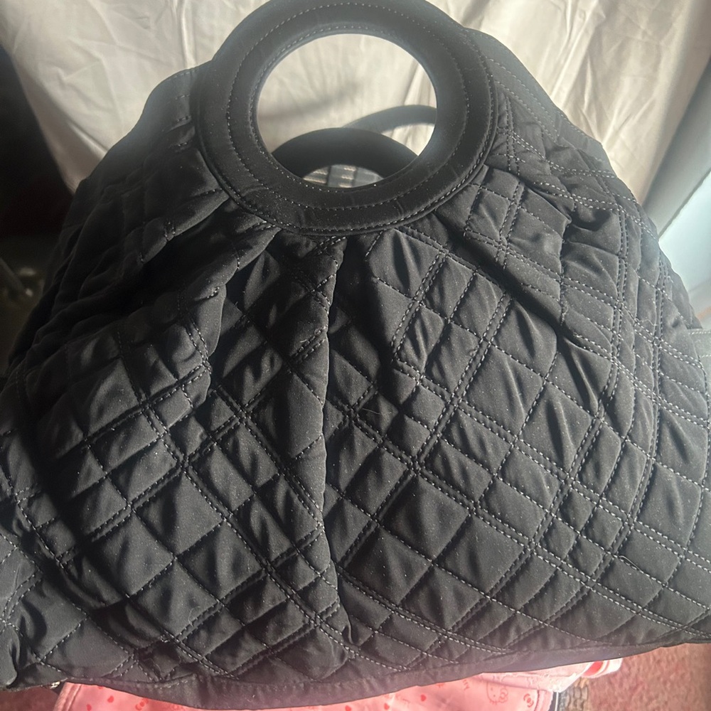 Big Bag black bag cute quilted snap closure